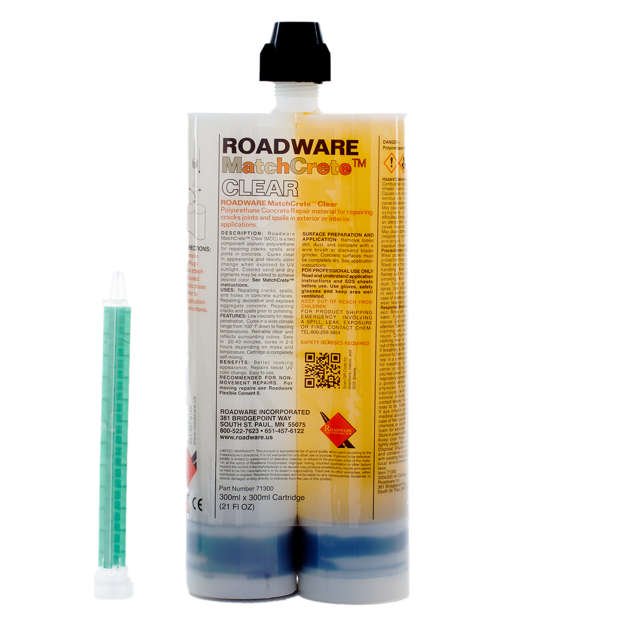 71300 Roadware MatchCrete™ Clear 600ML Cartridge