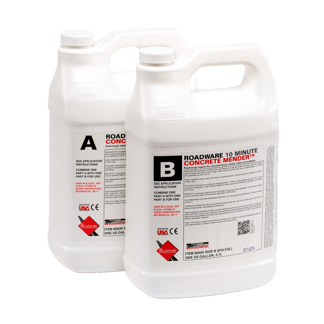 80020 Roadware 10 Minute Concrete Mender Two-Gallon Kit