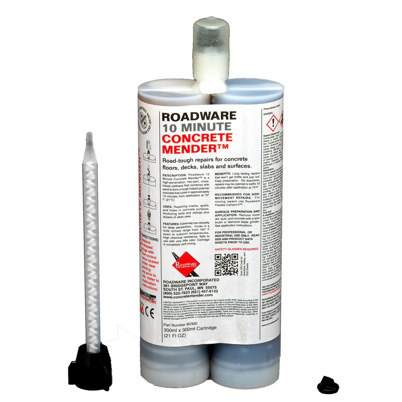 80300 Roadware 10 Minute Concrete Mender 600ml Cartridge